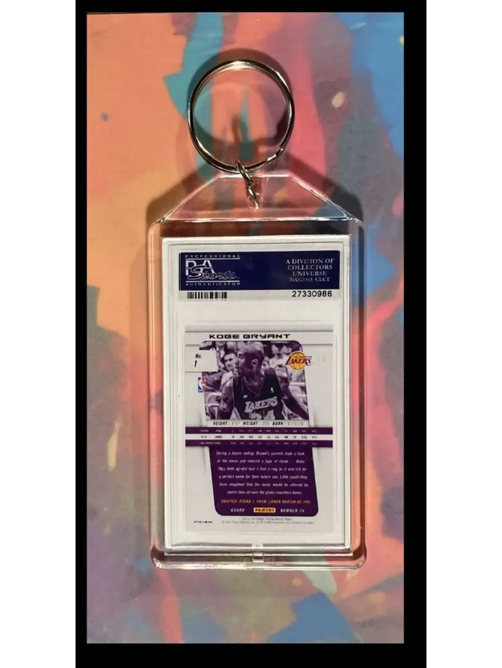 3004 Kobe Bryant 2013 Panini Gold Prizm Custom Keychain-Great Gift
